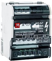 Шина в корпусе на DIN-рейку (кросс-модуль) EKF PROxima ШНК 4х7 L+PEN серый картинка 